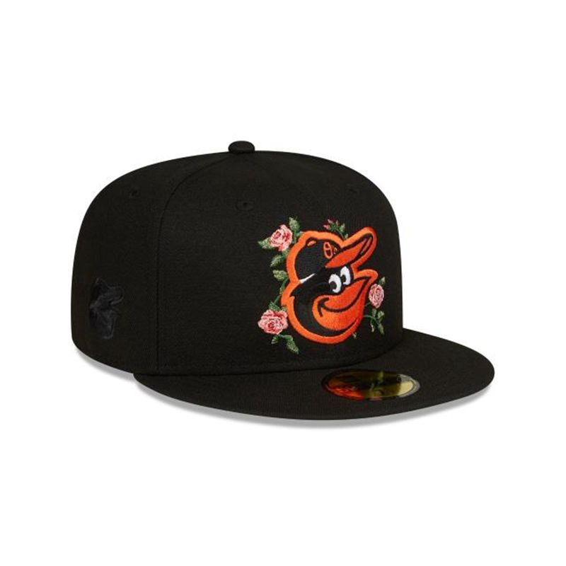 MLB Baltimore Orioles Bloom 59Fifty Fitted (NEY1113) - Black New Era Caps